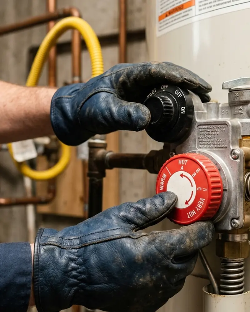 Close-up of Emergency Plumbing work by Water Heater Jockey in Greenfield Center